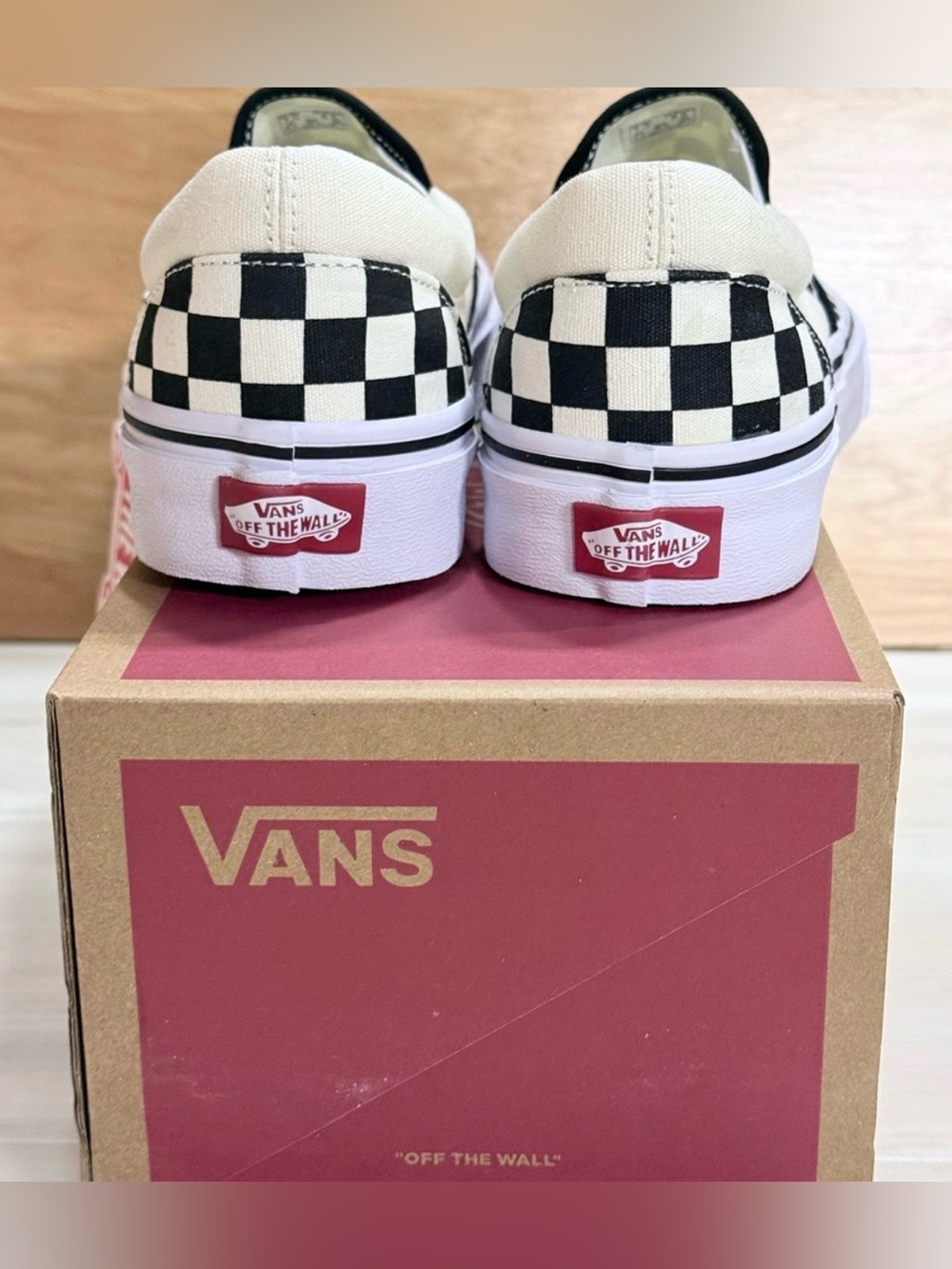 NEW Vans Classic Slip-On Checkerboard Sneakers - Black and White, multiple sizes - Picture 3 of 4